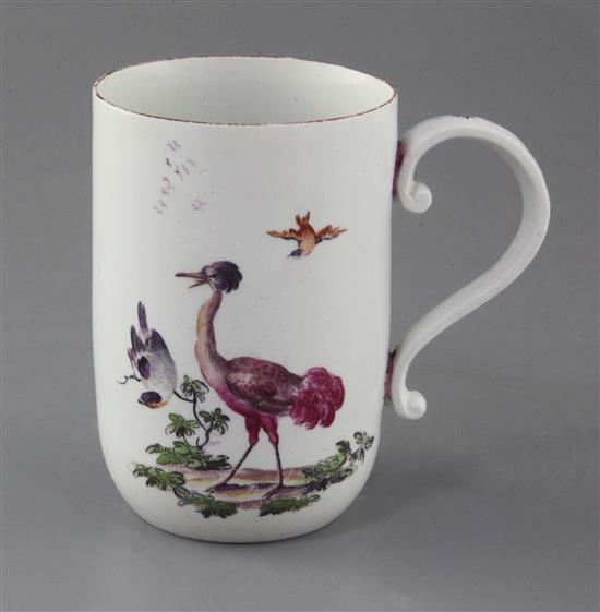 A Derby cylindrical mug, c.1760-5, h. 13cm, small firing crack